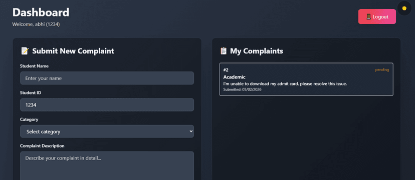 Student Complaint Management System